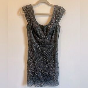 SUE WONG Embroidered Dress Short SIZE 4